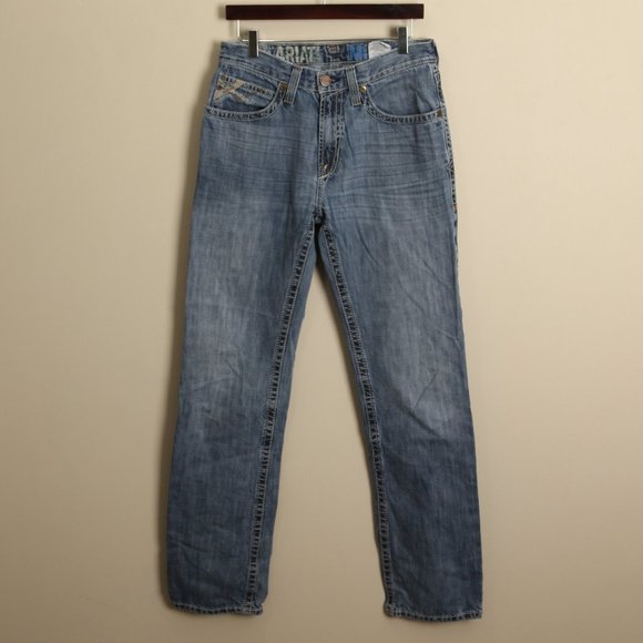 Ariat Men's light blue relaxed bootcut mid rise M2 blue Jeans 31 X 36 - Picture 5 of 7